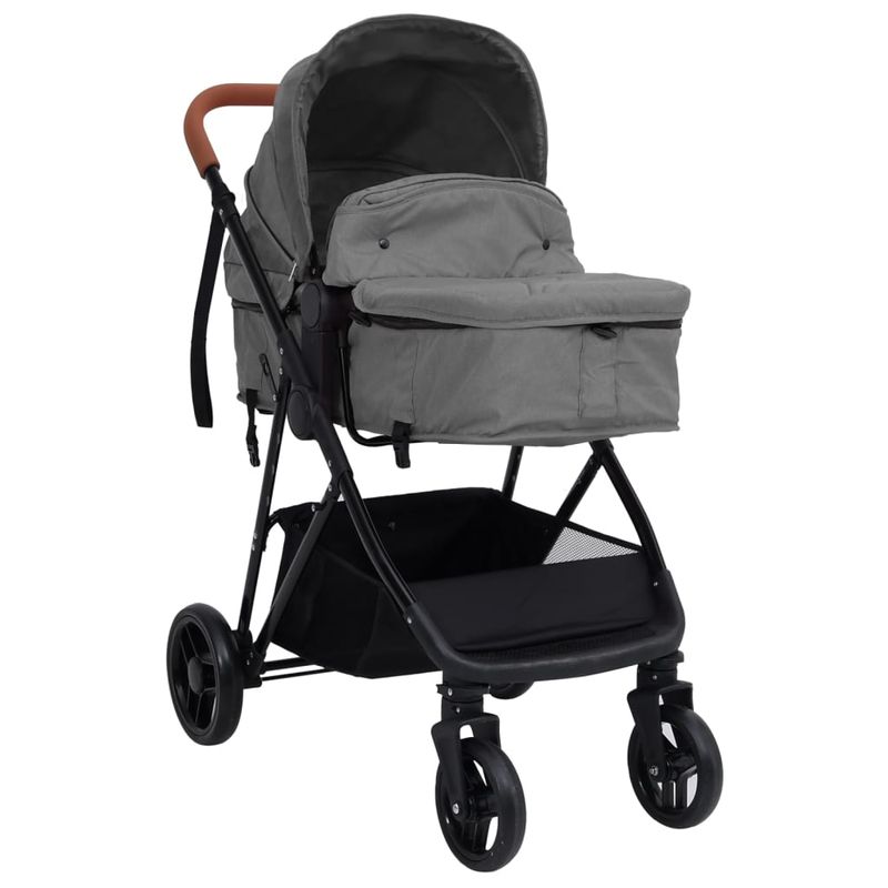 Jucarii, Copii si Bebe - Carucioare si articole de transport - Carucioare - Carucioare standard - Carucior pentru copii 3-in-1, gri deschis si negru, otel - Infinity.ro