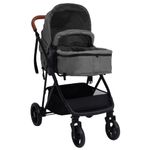 Jucarii, Copii si Bebe - Carucioare si articole de transport - Carucioare - Carucioare standard - Carucior pentru copii 3-in-1, gri deschis si negru, otel - Infinity.ro
