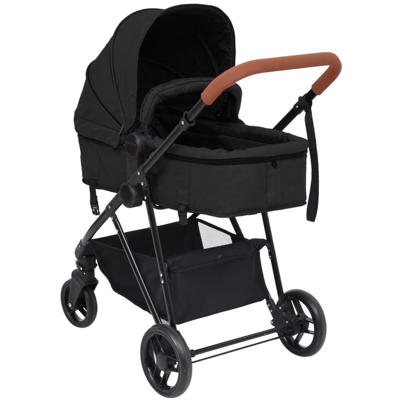 Jucarii, Copii si Bebe - Carucioare si articole de transport - Carucioare - Carucioare standard - Carucior pentru copii 2-in-1, antracit si negru, otel - Infinity.ro