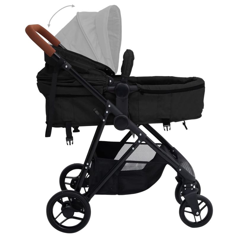 Jucarii, Copii si Bebe - Carucioare si articole de transport - Carucioare - Carucioare standard - Carucior pentru copii 2-in-1, antracit si negru, otel - Infinity.ro