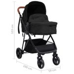 Jucarii, Copii si Bebe - Carucioare si articole de transport - Carucioare - Carucioare standard - Carucior pentru copii 2-in-1, antracit si negru, otel - Infinity.ro