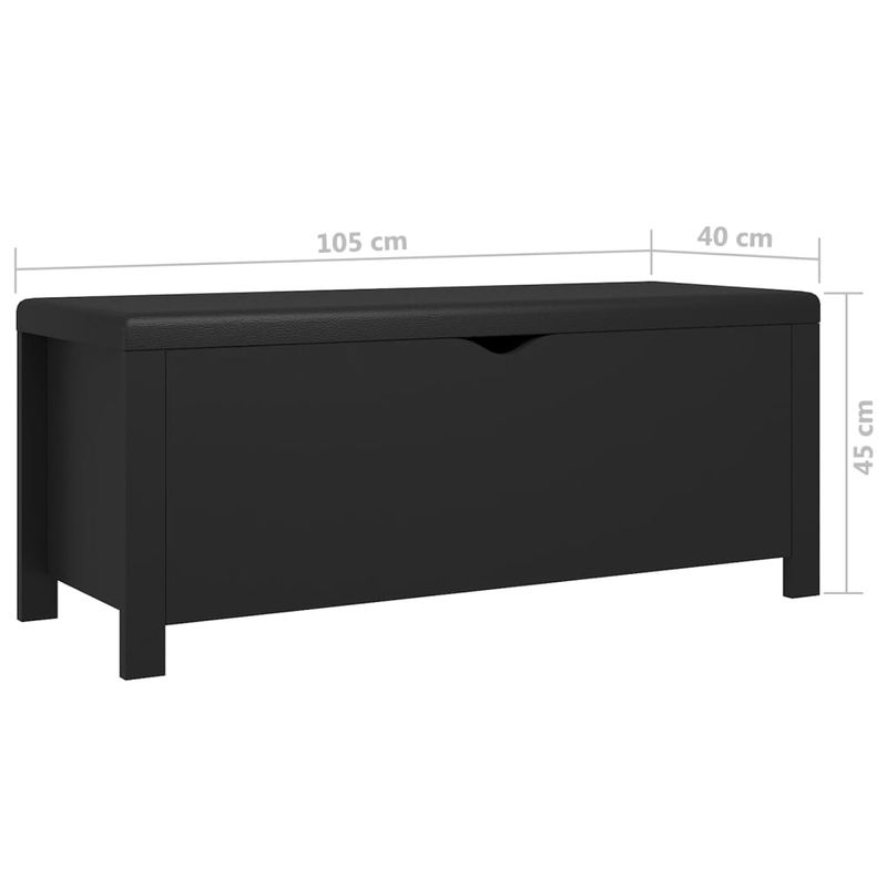 Casa si Gradina - Mobilier - Organizare si depozitare - Cutii depozitare - Cutie de depozitare cu perna, negru, 105x40x45cm lemn prelucrat - Infinity.ro