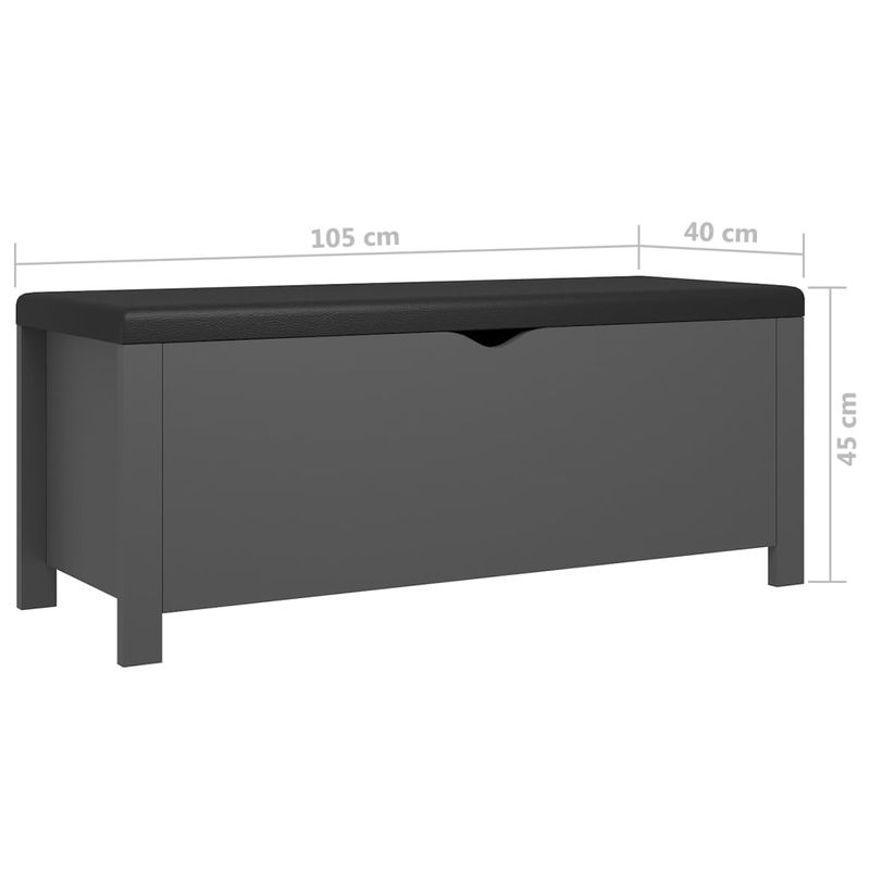 Casa si Gradina - Mobilier - Organizare si depozitare - Cutii depozitare - Cutie de depozitare cu perna, gri, 105x40x45cm, lemn prelucrat - Infinity.ro