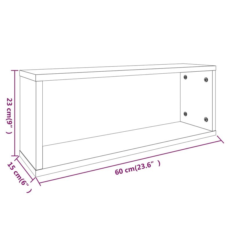 Casa si Gradina - Mobilier - Biblioteci si rafturi - Rafturi - Rafturi de perete cub, 6 buc., gri sonoma, 60x15x23 cm, lemn - Infinity.ro
