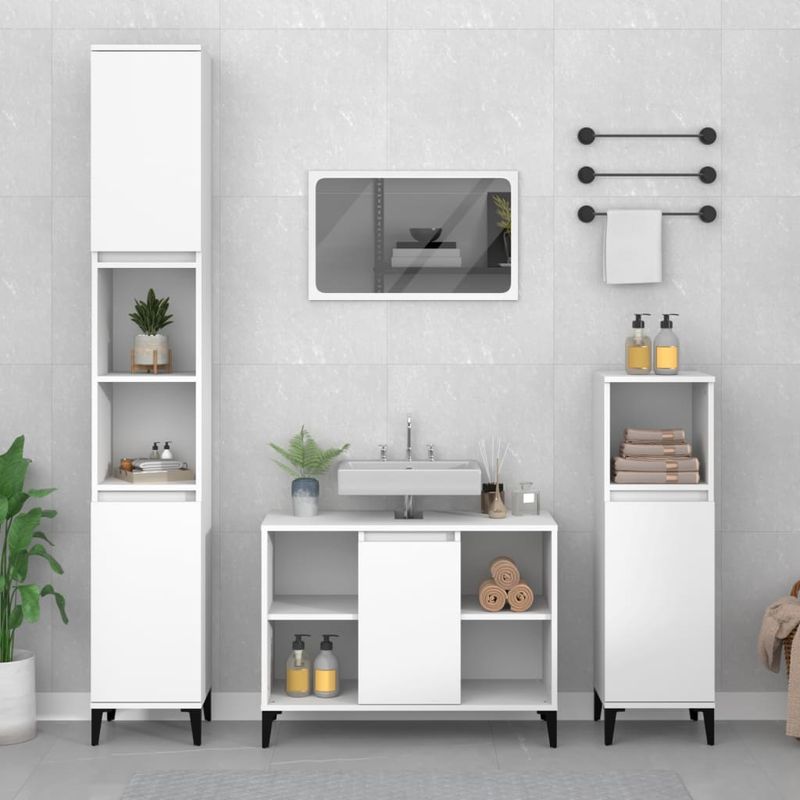 Casa si Gradina - Mobilier - Mobilier baie - Comode baie - Dulap de chiuveta, alb, 80x33x60 cm, lemn prelucrat - Infinity.ro