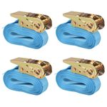Casa si Gradina - Constructii - Depozitare, transport si protectie - Accesorii echipamente pentru transport si ridicat - Chingi fixare cu clichet 4 buc, 0,8 tone, 6 m x 25 mm, albastru - Infinity.ro