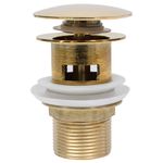 Casa si Gradina - Sanitare - Instalatii hidro - Robineti - Ventil scurgere push, functie de preaplin, auriu 6,4x6,4x9,1 cm - Infinity.ro