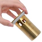 Casa si Gradina - Sanitare - Instalatii hidro - Robineti - Ventil scurgere push, functie de preaplin, auriu 6,4x6,4x9,1 cm - Infinity.ro