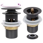 Casa si Gradina - Sanitare - Instalatii hidro - Robineti - Ventil scurgere push, functie de preaplin, gri, 6,4x6,4x9,1 cm - Infinity.ro