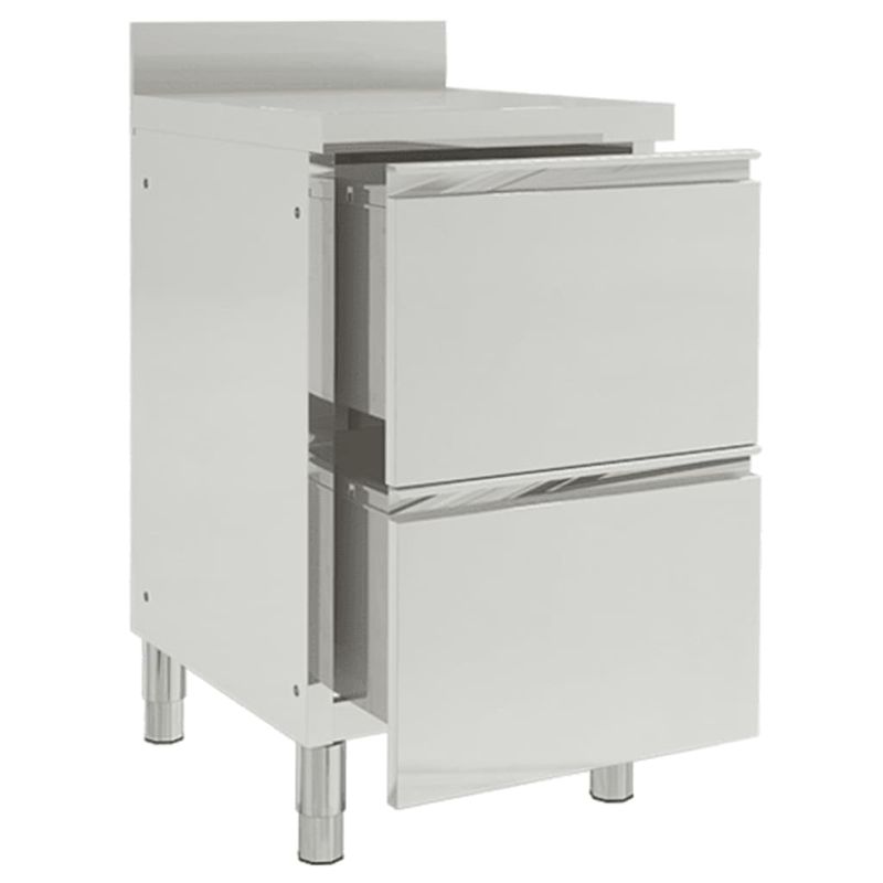 Casa si Gradina - Mobilier - Comode si corpuri - Corpuri bucatarie - Dulap de bucatarie comercial cu 2 sertare, otel inoxidabil - Infinity.ro