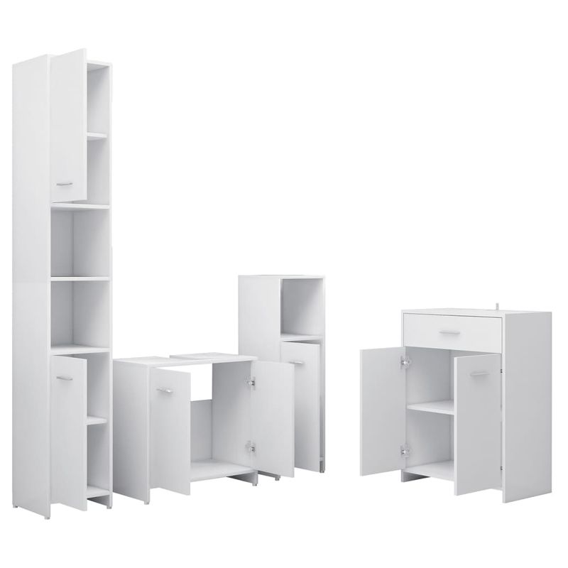 Casa si Gradina - Mobilier - Seturi de mobilier - Seturi baie - Set mobilier de baie, 4 piese, alb - Infinity.ro