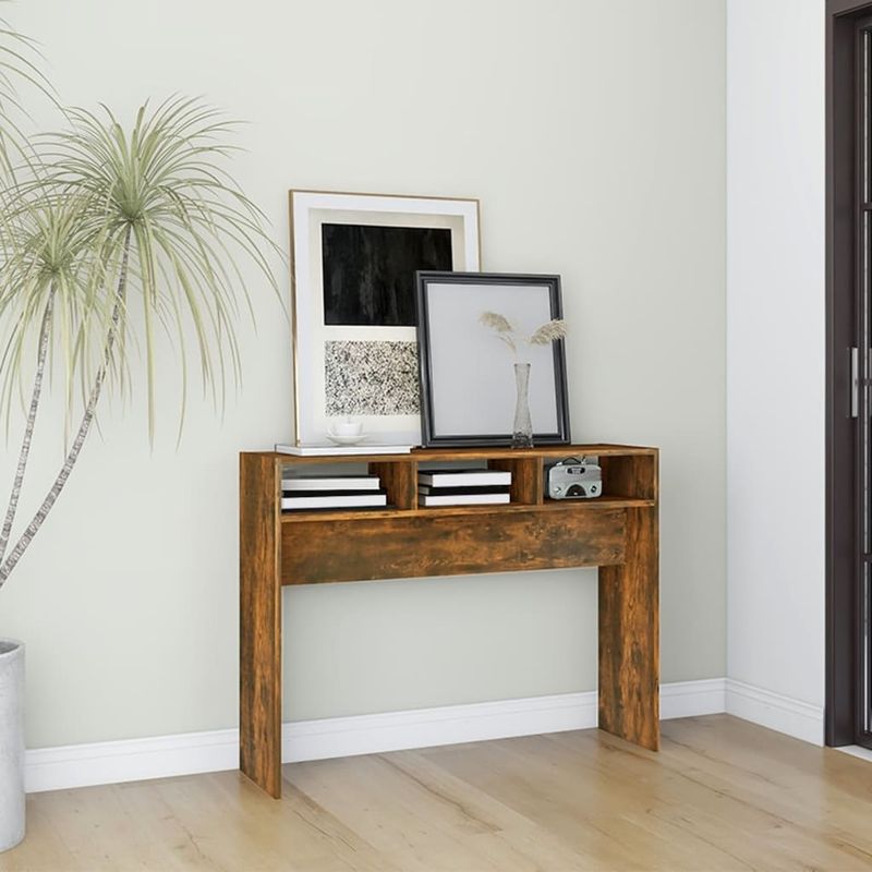 Casa si Gradina - Mobilier - Comode si corpuri - Console - Masa consola, stejar fumuriu, 105x30x80 cm, lemn prelucrat - Infinity.ro