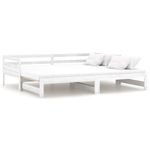 Casa si Gradina - Mobilier - Paturi si accesorii - Paturi - Pat de zi extensibil, alb, 2x(90x200) cm, lemn masiv de pin - Infinity.ro