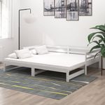 Casa si Gradina - Mobilier - Paturi si accesorii - Paturi - Pat de zi extensibil, alb, 2x(90x200) cm, lemn masiv de pin - Infinity.ro