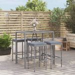 Casa si Gradina - Gradina si terasa - Mobilier exterior - Seturi mobila gradina - Set mobilier bar de gradina cu perne, cu perne, 5 piese, gri, poliratan - Infinity.ro