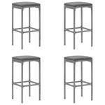 Casa si Gradina - Gradina si terasa - Mobilier exterior - Seturi mobila gradina - Set mobilier bar de gradina cu perne, cu perne, 5 piese, gri, poliratan - Infinity.ro