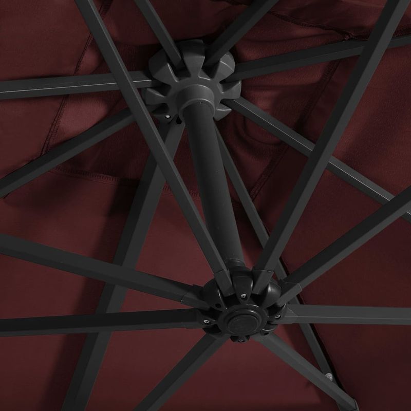 Casa si Gradina - Gradina si terasa - Umbrele si pavilioane - Umbrele - Umbrela suspendata cu LED-uri, rosu bordo, 250x250 cm - Infinity.ro