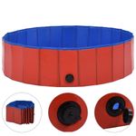 Petshop - Accesorii petshop - Jucarii animale - Ansambluri de joaca - Piscina pentru caini pliabila, rosu, 120 x 30 cm, PVC - Infinity.ro