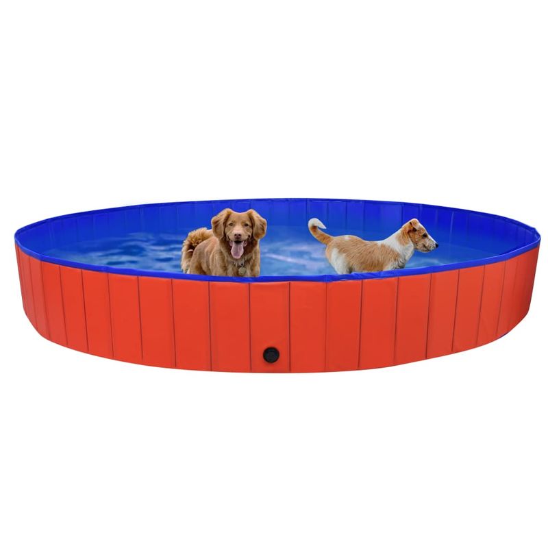 Petshop - Accesorii petshop - Jucarii animale - Ansambluri de joaca - Piscina pentru caini pliabila, rosu, 300 x 40 cm, PVC - Infinity.ro