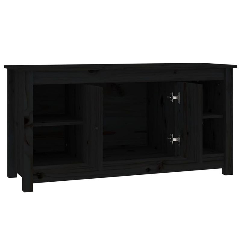 Casa si Gradina - Mobilier - Comode si corpuri - Comode - Comoda TV, negru, 103x36,5x52 cm, lemn masiv de pin - Infinity.ro