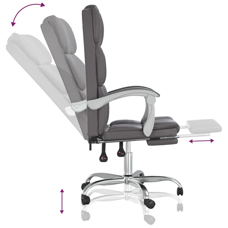 Casa si Gradina - Mobilier - Scaune si fotolii - Scaune - Scaun de birou rabatabil, gri, piele ecologica - Infinity.ro