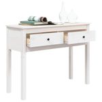 Casa si Gradina - Mobilier - Comode si corpuri - Console - Masa consola, alb, 100x35x75 cm, lemn masiv de pin - Infinity.ro