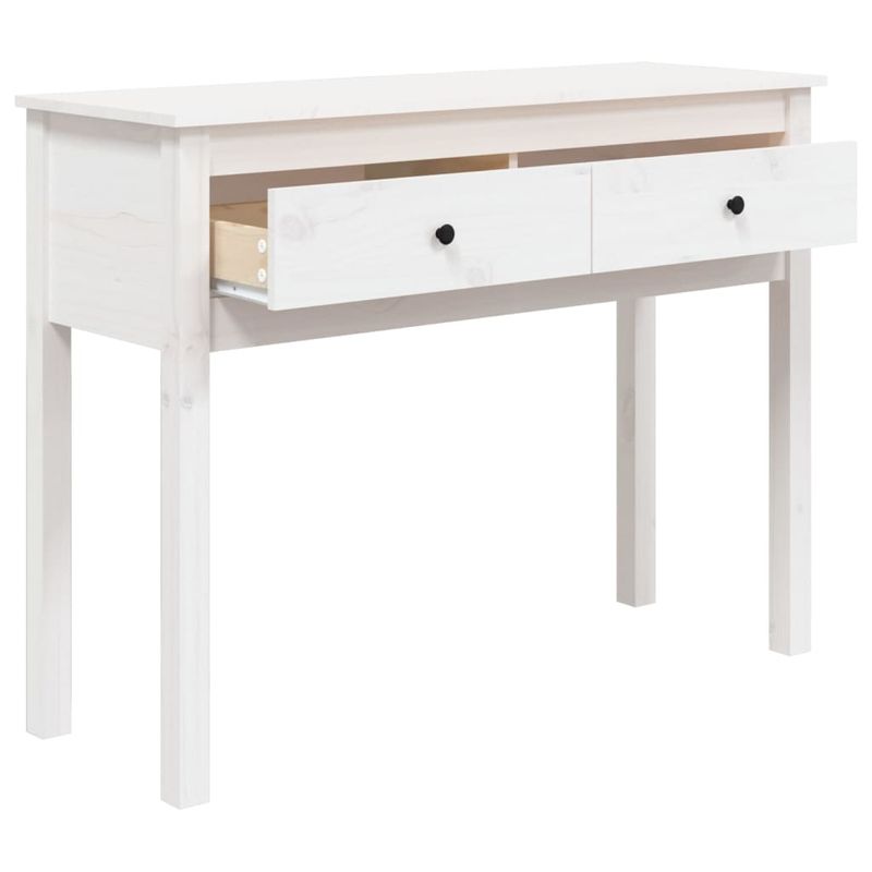 Casa si Gradina - Mobilier - Comode si corpuri - Console - Masa consola, alb, 100x35x75 cm, lemn masiv de pin - Infinity.ro