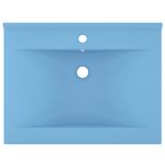 Casa si Gradina - Sanitare - Lavoar baie si accesorii - Lavoare si piedestale - Chiuveta baie lux orificiu robinet , orificiu robinet, bleu mat 60x46 cm ceramica - Infinity.ro