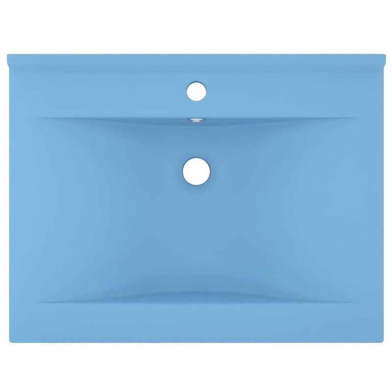 Casa si Gradina - Sanitare - Lavoar baie si accesorii - Lavoare si piedestale - Chiuveta baie lux orificiu robinet , orificiu robinet, bleu mat 60x46 cm ceramica - Infinity.ro