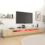 Casa si Gradina - Mobilier - Comode si corpuri - Comode - Comoda TV cu lumini LED, stejar sonoma, 300x35x40 cm - Infinity.ro