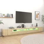 Casa si Gradina - Mobilier - Comode si corpuri - Comode - Comoda TV cu lumini LED, stejar sonoma, 300x35x40 cm - Infinity.ro