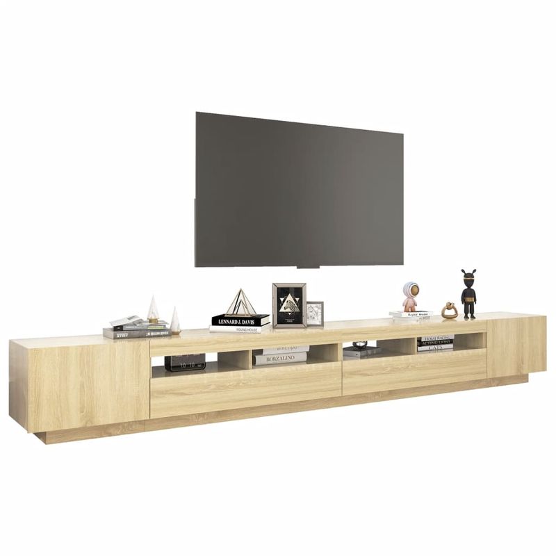 Casa si Gradina - Mobilier - Comode si corpuri - Comode - Comoda TV cu lumini LED, stejar sonoma, 300x35x40 cm - Infinity.ro