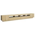 Casa si Gradina - Mobilier - Comode si corpuri - Comode - Comoda TV cu lumini LED, stejar sonoma, 300x35x40 cm - Infinity.ro