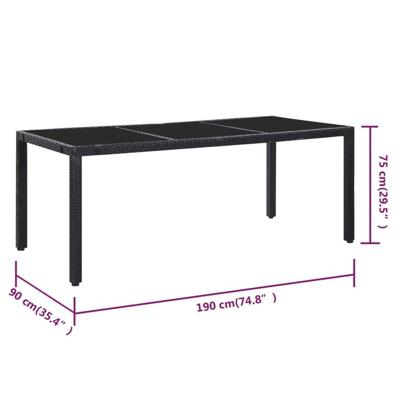 Casa si Gradina - Gradina si terasa - Mobilier exterior - Seturi mobila gradina - Set mobilier de exterior, 9 piese, negru, poliratan - Infinity.ro