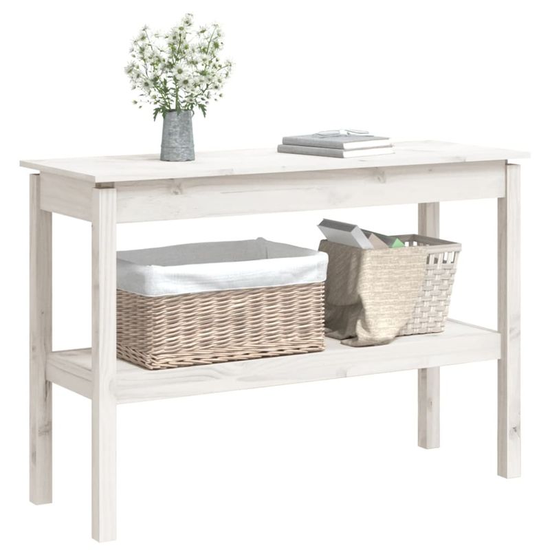 Casa si Gradina - Mobilier - Comode si corpuri - Console - Masa consola, alb, 110x40x75 cm, lemn masiv de pin - Infinity.ro