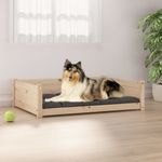 Petshop - Accesorii petshop - Culcusuri si custi - Culcusuri si saltele - Pat pentru caini, 95,5x65,5x28 cm, lemn masiv de pin - Infinity.ro