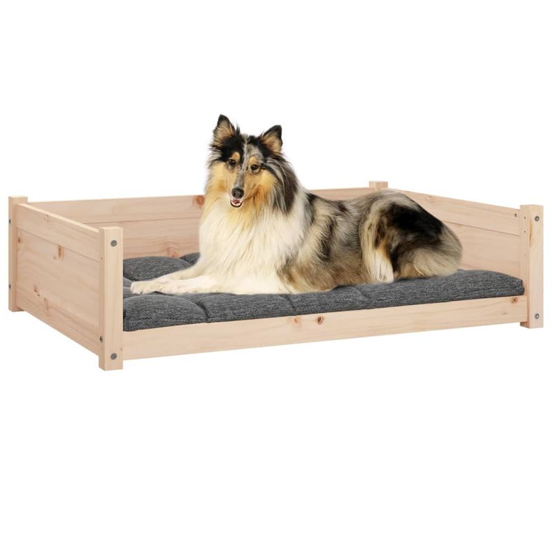Petshop - Accesorii petshop - Culcusuri si custi - Culcusuri si saltele - Pat pentru caini, 95,5x65,5x28 cm, lemn masiv de pin - Infinity.ro