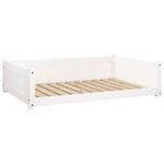 Petshop - Accesorii petshop - Culcusuri si custi - Culcusuri si saltele - Pat pentru caini, alb, 105,5x75,5x28 cm, lemn masiv de pin - Infinity.ro