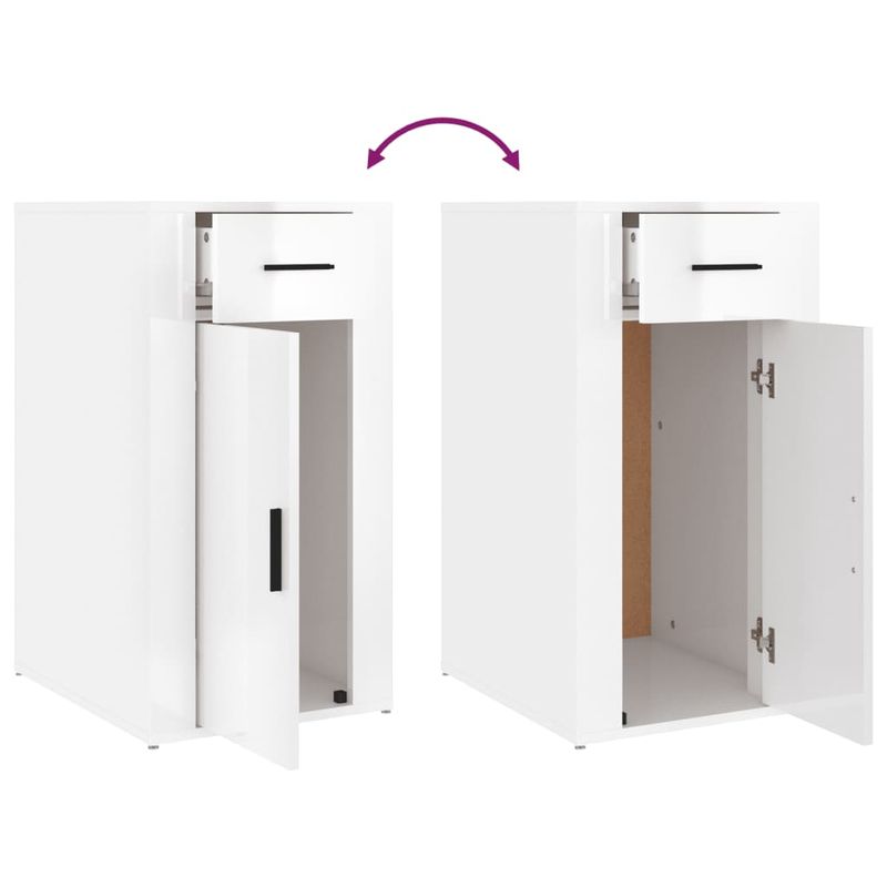Casa si Gradina - Mobilier - Dulapuri si sifoniere - Dulapuri - Dulap de birou, alb extralucios, 40x49x75 cm, lemn prelucrat - Infinity.ro