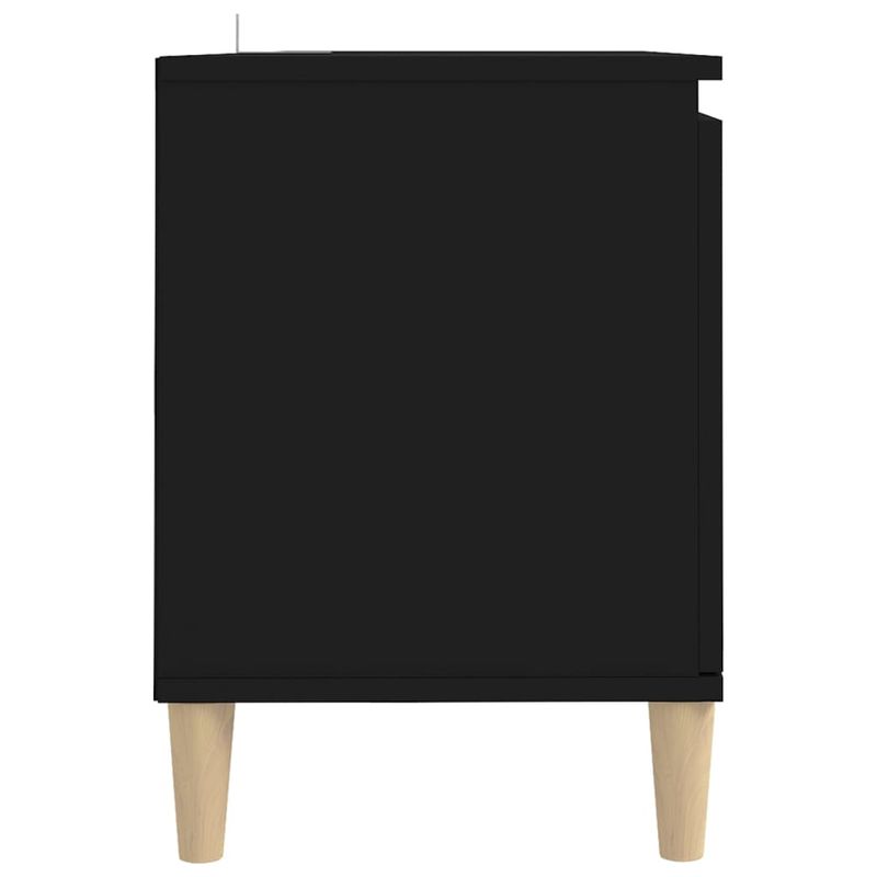 Casa si Gradina - Mobilier - Comode si corpuri - Comode - Comoda TV cu picioare din lemn masiv, picioare lemn masiv, negru, 103,5x35x50 cm - Infinity.ro