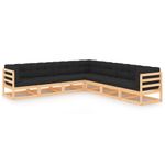Casa si Gradina - Gradina si terasa - Mobilier exterior - Seturi mobila gradina - Set mobilier de gradina cu perne, 7 piese, lemn masiv de pin - Infinity.ro
