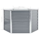 Casa si Gradina - Gradinarit si plante - Plante si ghivece - Ghivece si suporturi - Strat inaltat de gradina, gri, 129x129x77 cm, otel galvanizat - Infinity.ro