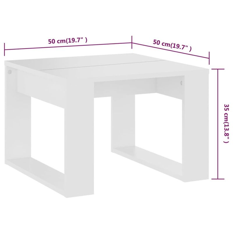 Casa si Gradina - Mobilier - Mese si birouri - Mese living - Masa laterala, alb, 50x50x35 cm, PAL - Infinity.ro