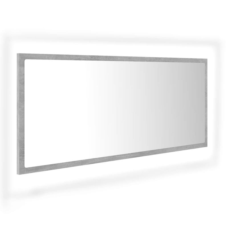 Casa si Gradina - Mobilier - Comode si corpuri - Masute de toaleta - Oglinda de baie cu LED, gri beton, 100x8,5x37 cm, acril - Infinity.ro