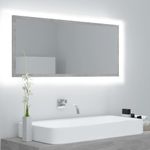 Casa si Gradina - Mobilier - Comode si corpuri - Masute de toaleta - Oglinda de baie cu LED, gri beton, 100x8,5x37 cm, acril - Infinity.ro