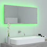 Casa si Gradina - Mobilier - Comode si corpuri - Masute de toaleta - Oglinda de baie cu LED, gri beton, 100x8,5x37 cm, acril - Infinity.ro