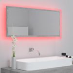 Casa si Gradina - Mobilier - Comode si corpuri - Masute de toaleta - Oglinda de baie cu LED, gri beton, 100x8,5x37 cm, acril - Infinity.ro