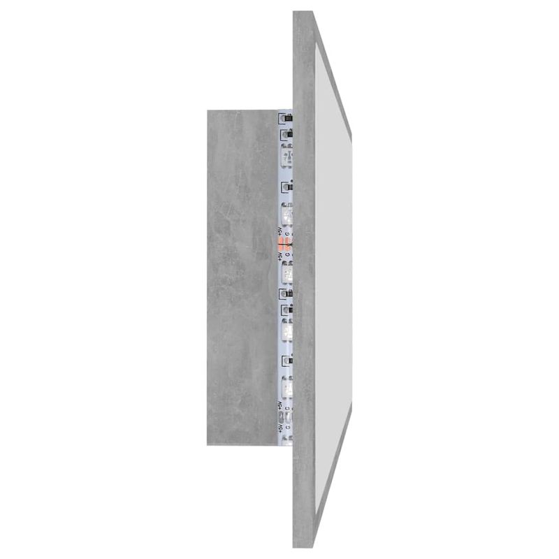 Casa si Gradina - Mobilier - Comode si corpuri - Masute de toaleta - Oglinda de baie cu LED, gri beton, 100x8,5x37 cm, acril - Infinity.ro