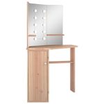 Casa si Gradina - Mobilier - Comode si corpuri - Masute de toaleta - Masa pentru machiaj de colt cu lumini LED, stejar, 111x54x141,5 cm - Infinity.ro