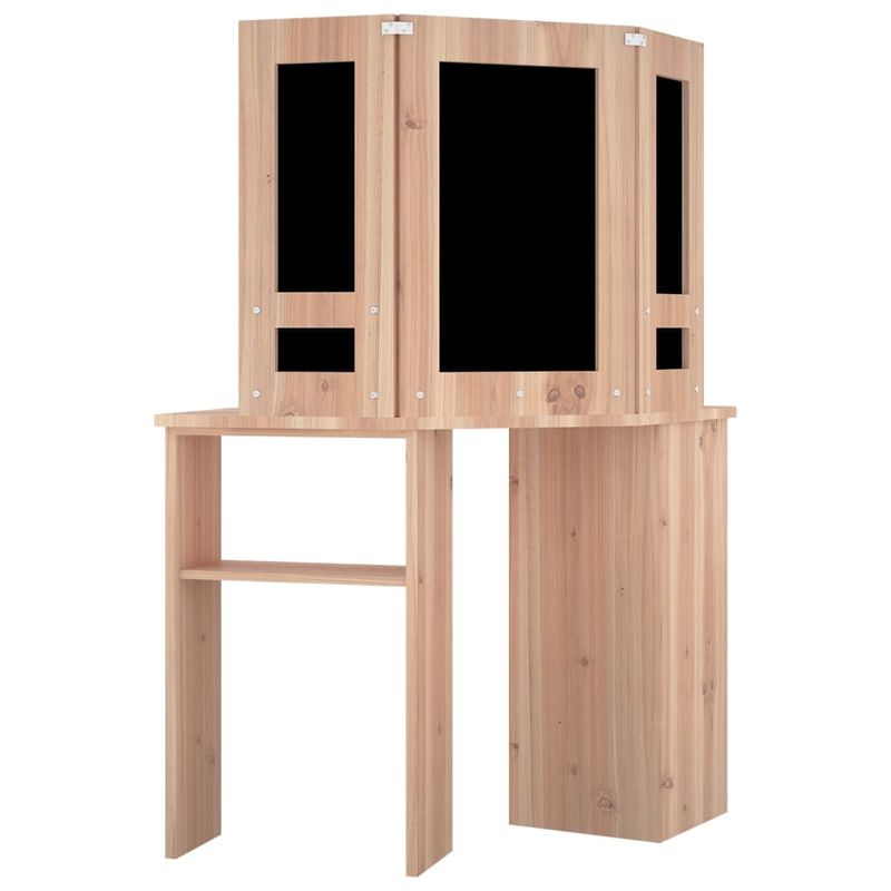 Casa si Gradina - Mobilier - Comode si corpuri - Masute de toaleta - Masa pentru machiaj de colt cu lumini LED, stejar, 111x54x141,5 cm - Infinity.ro